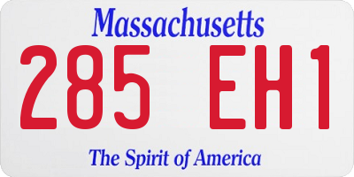MA license plate 285EH1
