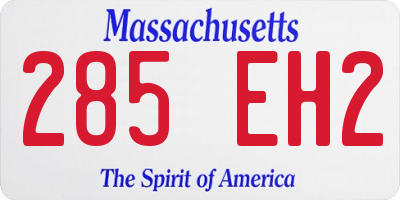MA license plate 285EH2