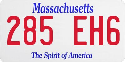 MA license plate 285EH6