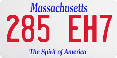 MA license plate 285EH7