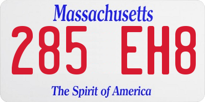 MA license plate 285EH8