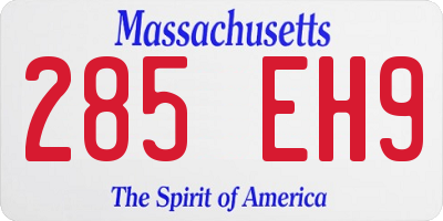 MA license plate 285EH9