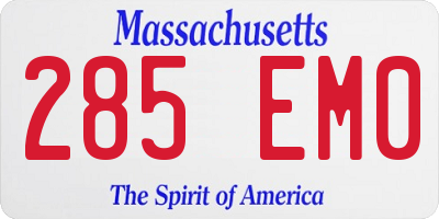 MA license plate 285EM0