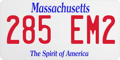 MA license plate 285EM2