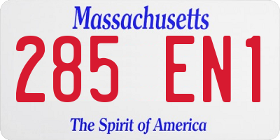 MA license plate 285EN1
