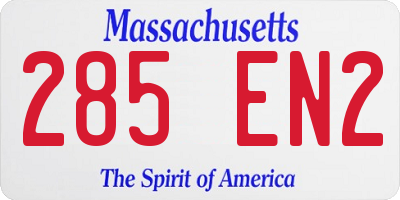 MA license plate 285EN2
