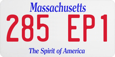 MA license plate 285EP1