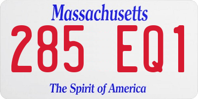 MA license plate 285EQ1