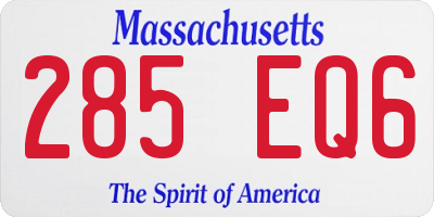 MA license plate 285EQ6