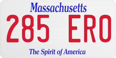 MA license plate 285ER0