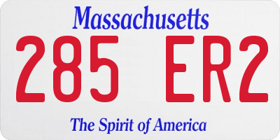 MA license plate 285ER2