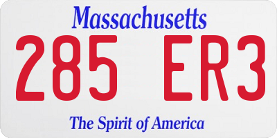 MA license plate 285ER3
