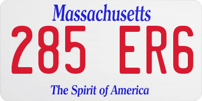 MA license plate 285ER6