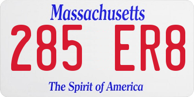 MA license plate 285ER8