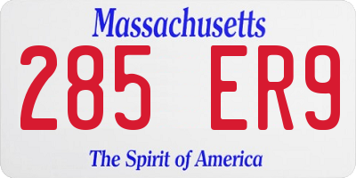 MA license plate 285ER9