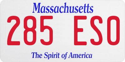 MA license plate 285ES0