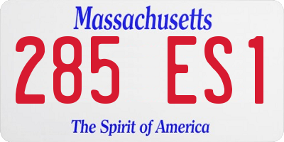 MA license plate 285ES1