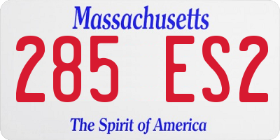MA license plate 285ES2