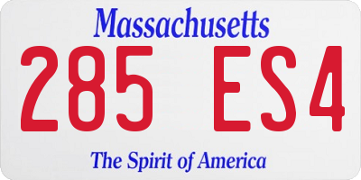 MA license plate 285ES4