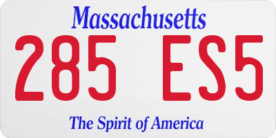 MA license plate 285ES5
