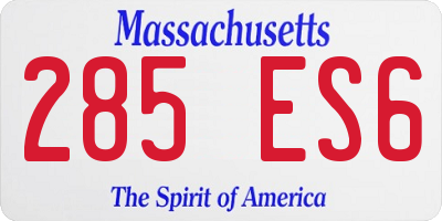 MA license plate 285ES6