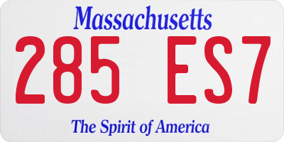 MA license plate 285ES7