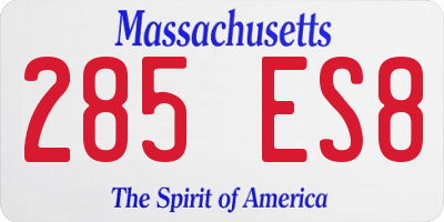 MA license plate 285ES8