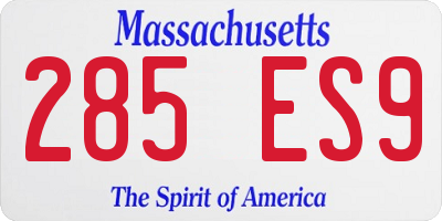 MA license plate 285ES9