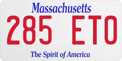 MA license plate 285ET0