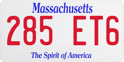 MA license plate 285ET6