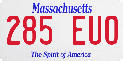MA license plate 285EU0