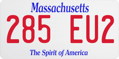MA license plate 285EU2
