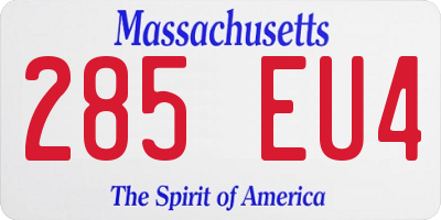 MA license plate 285EU4