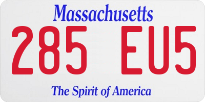 MA license plate 285EU5