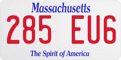 MA license plate 285EU6