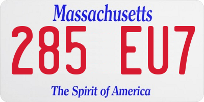 MA license plate 285EU7