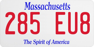 MA license plate 285EU8