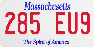 MA license plate 285EU9