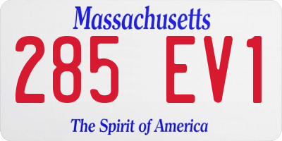 MA license plate 285EV1