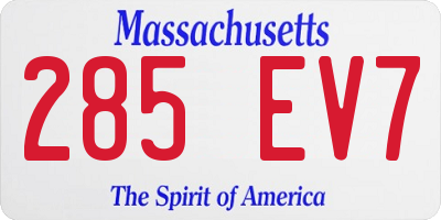 MA license plate 285EV7