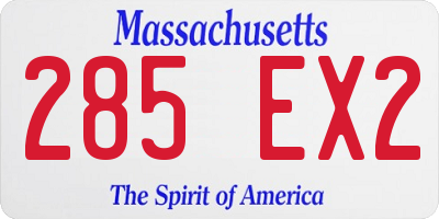 MA license plate 285EX2