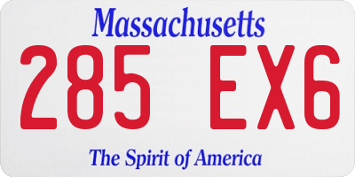 MA license plate 285EX6