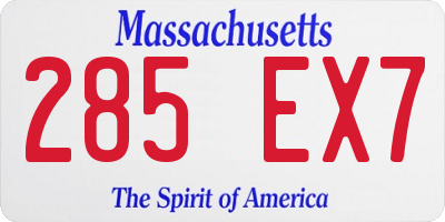 MA license plate 285EX7