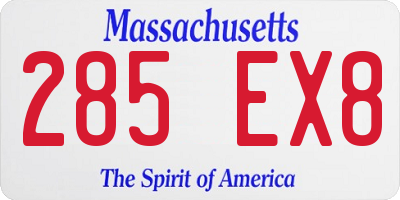MA license plate 285EX8