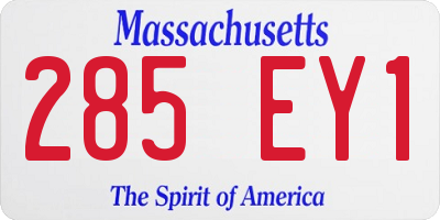 MA license plate 285EY1