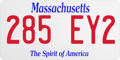 MA license plate 285EY2