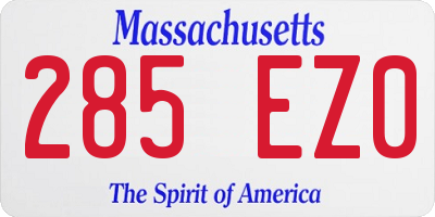 MA license plate 285EZ0