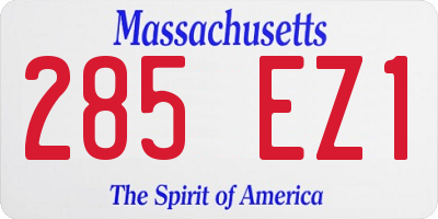 MA license plate 285EZ1