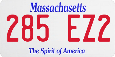 MA license plate 285EZ2