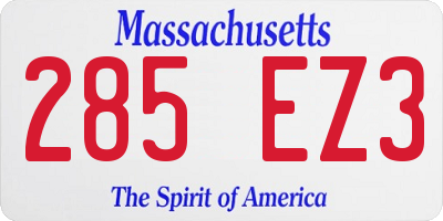 MA license plate 285EZ3